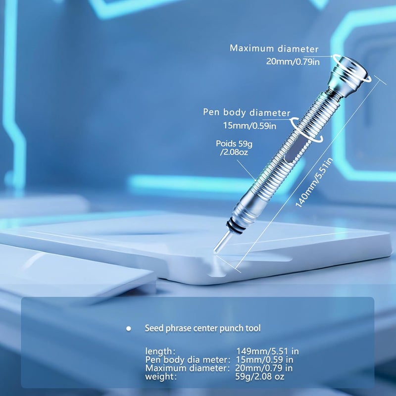 Btcdove Tungsten Steel Glass Breaker Pen – Multi-Functional Tool for Emergency Escape, Mobile Glass Removal, & Seed Phrase Punching – Anti-Slip Design for Precise, Deep Marks,BlastPen - Image 5